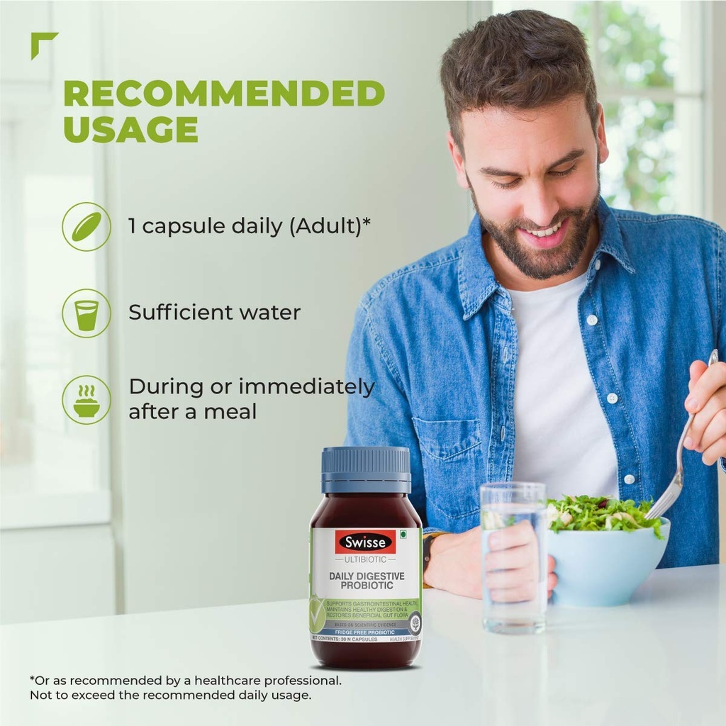 Swisse Ultibiotic Daily Digestive Probiotic, 30 Capsules (3)