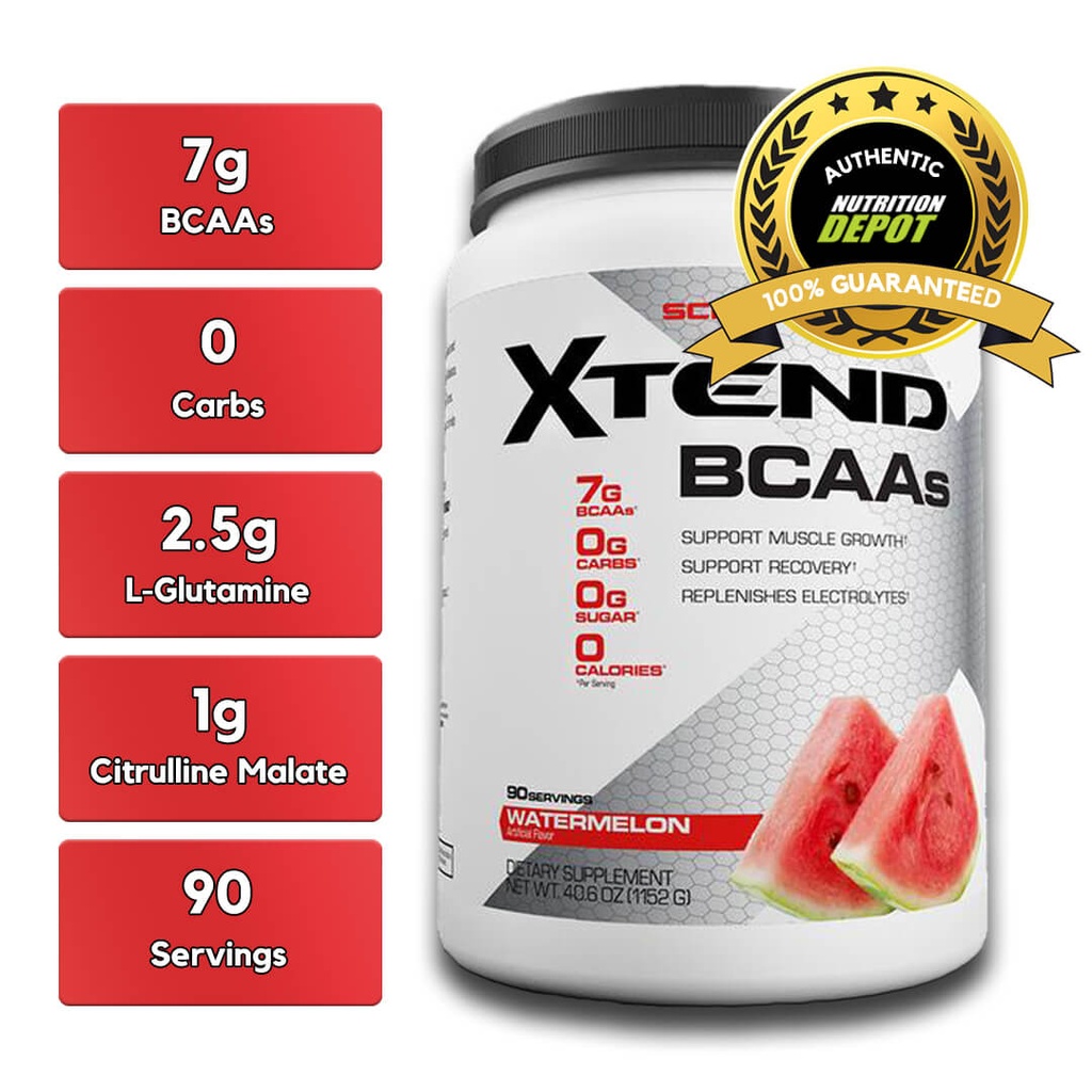 XTEND BCAA, WATERMELON, 90 SERVING nutritional information