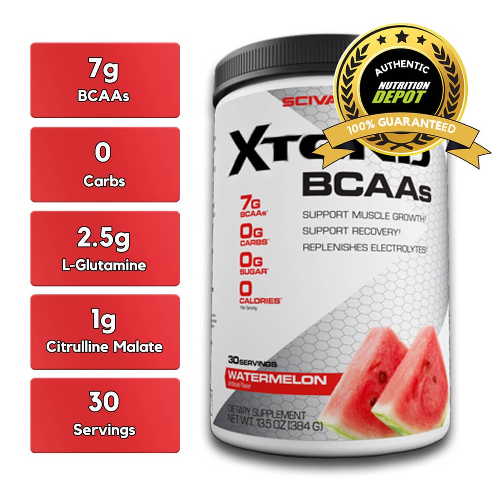 XTEND BCAA, WATERMELON, 30 SERVING nutritional information
