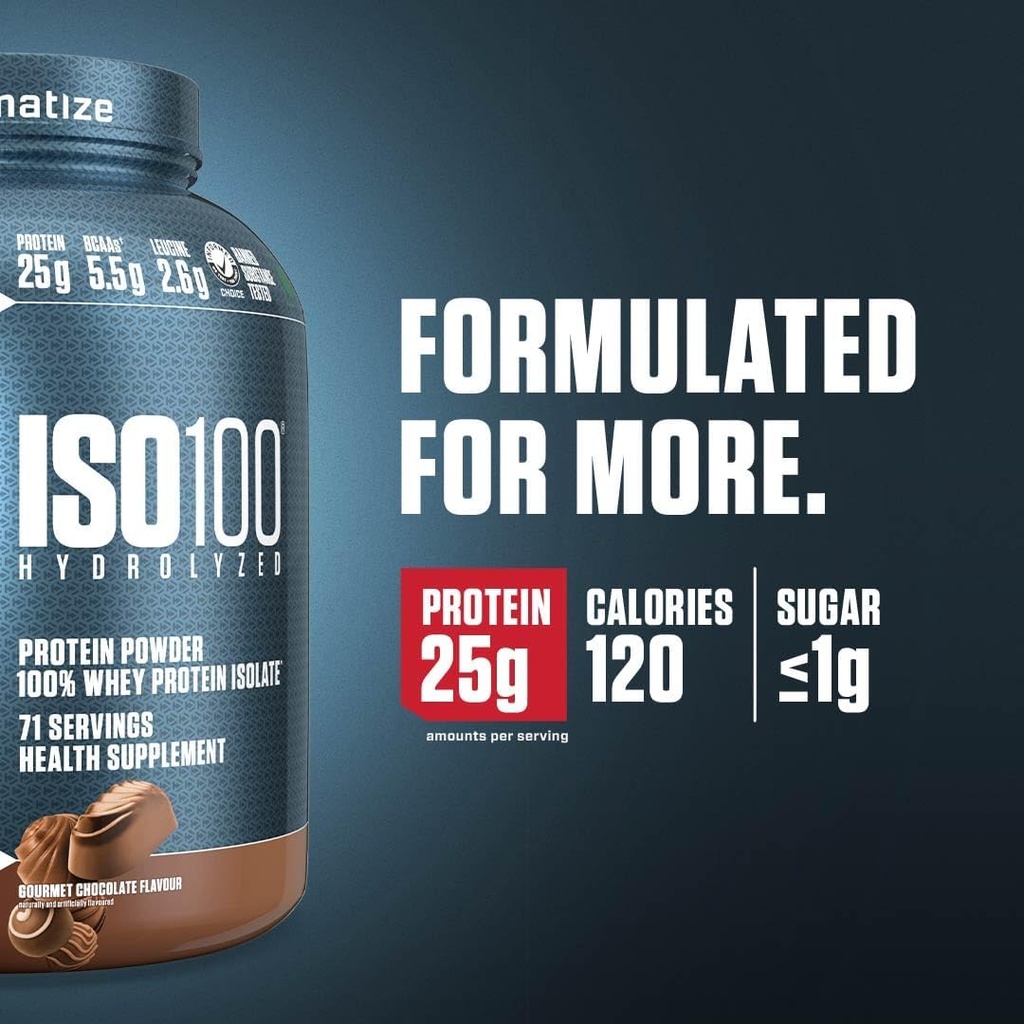 Dymatize ISO 100, Whey Protein Isolate, Gourmet Chocolate, 5 lbs (4)