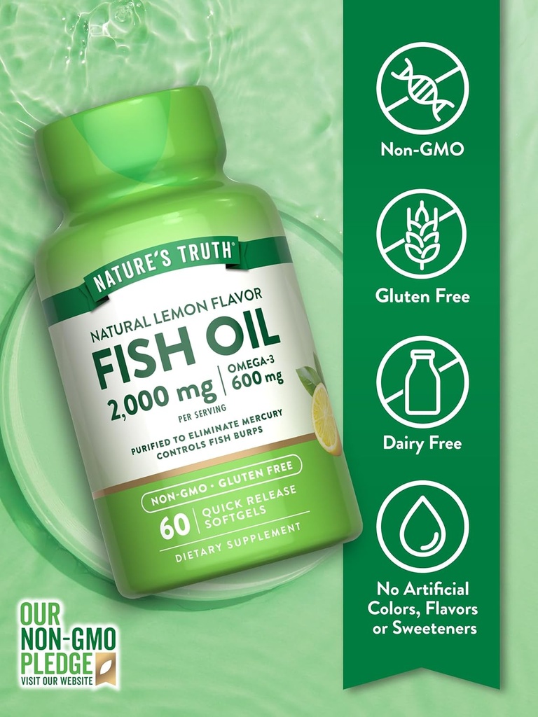 Nature’s Truth 2000mg Fish Oil, 60 Softgels (6)