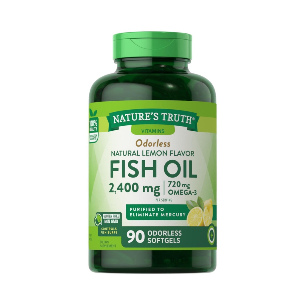 [NT002] Nature's Truth Odorless Natural Lemon Flavor Fish Oil 2400mg