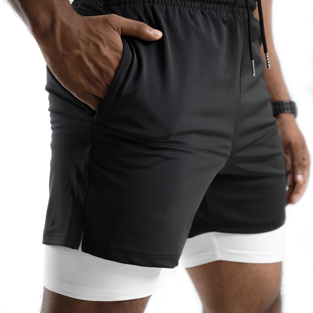 [PS-JBS] ND Performance 2 In 1 Shorts (S, Jet Black)