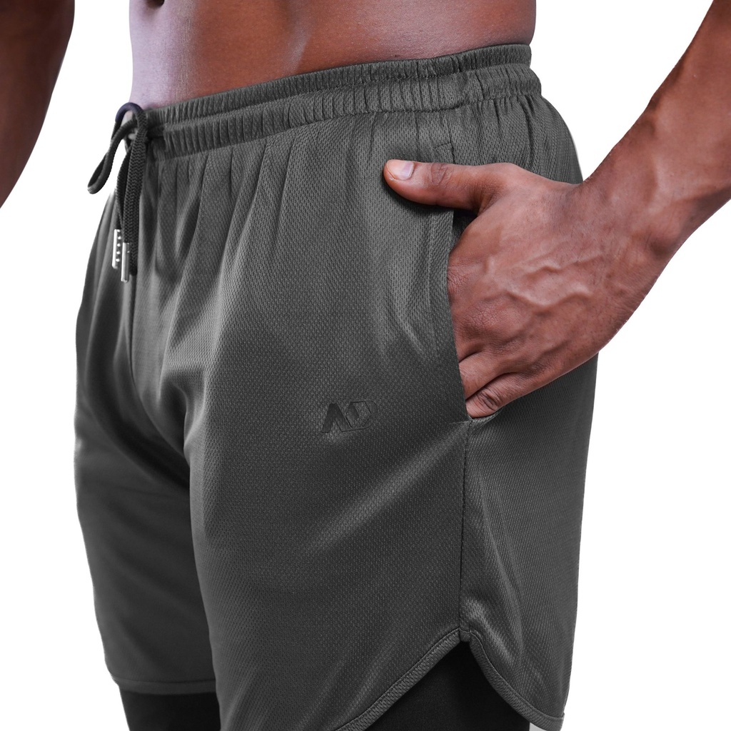 [TRS2I1-GS] ND Active 2 in 1 Shorts (S, Grey)