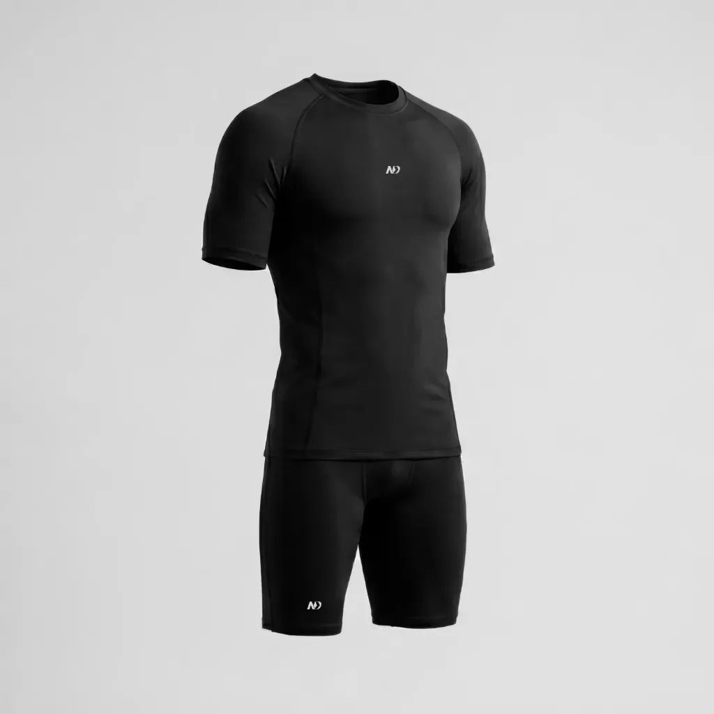 Compression Tee & Shorts – Black
