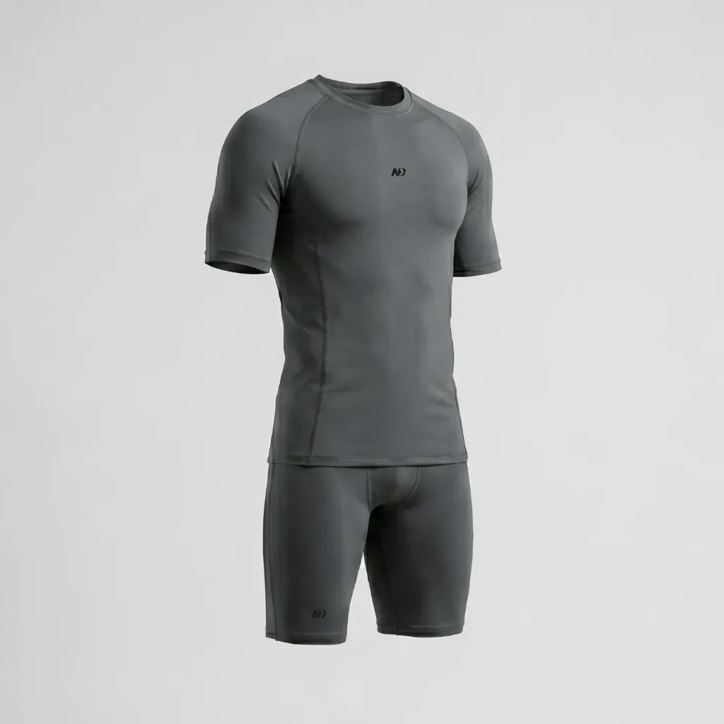 Compression Tee & Shorts – Grey