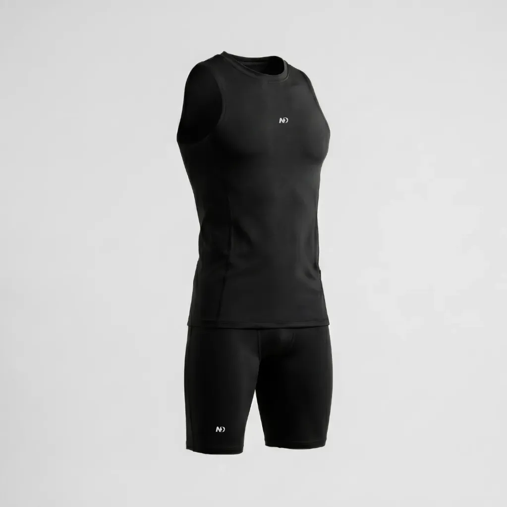 Compression Tank & Shorts – Black