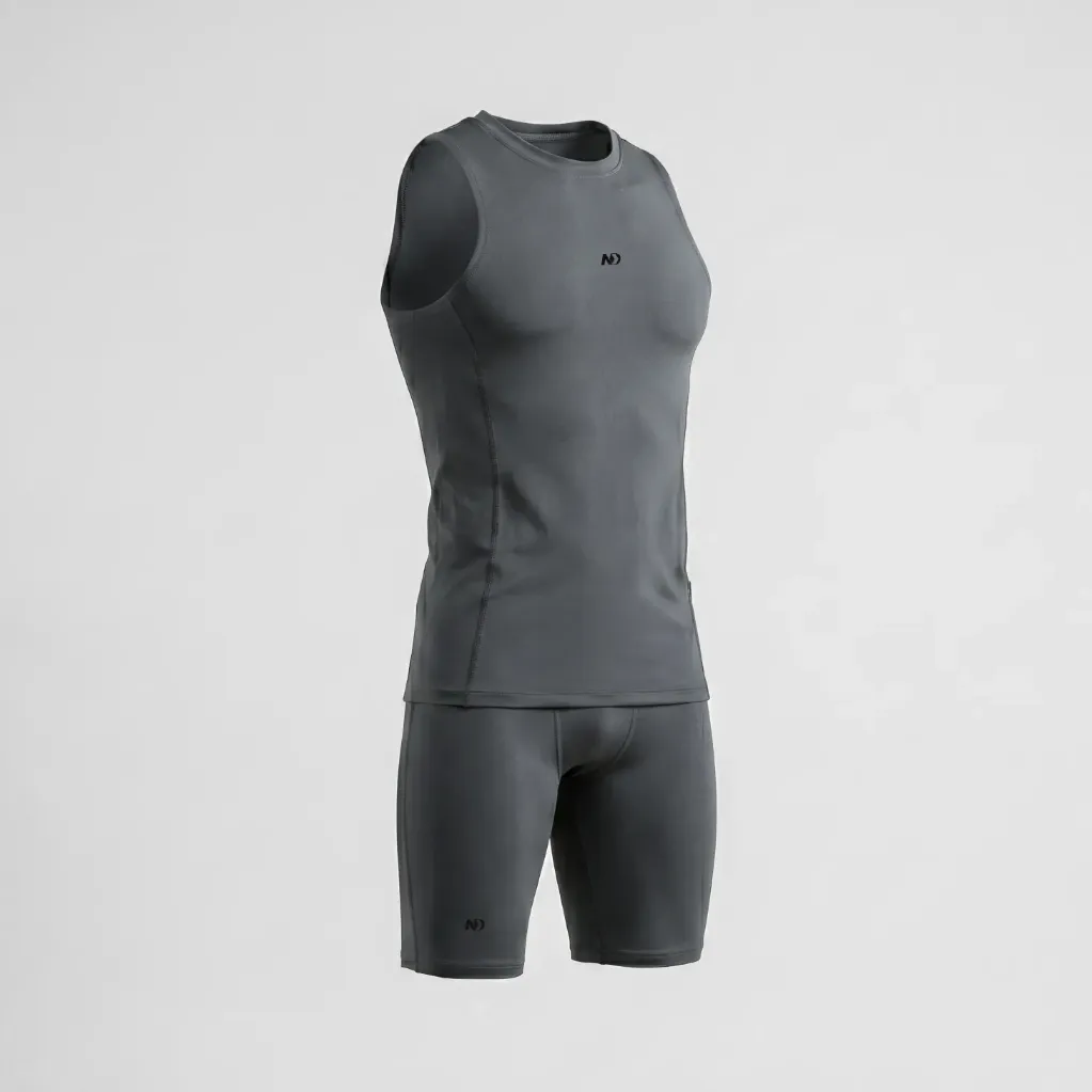 Compression Tank & Shorts – Grey