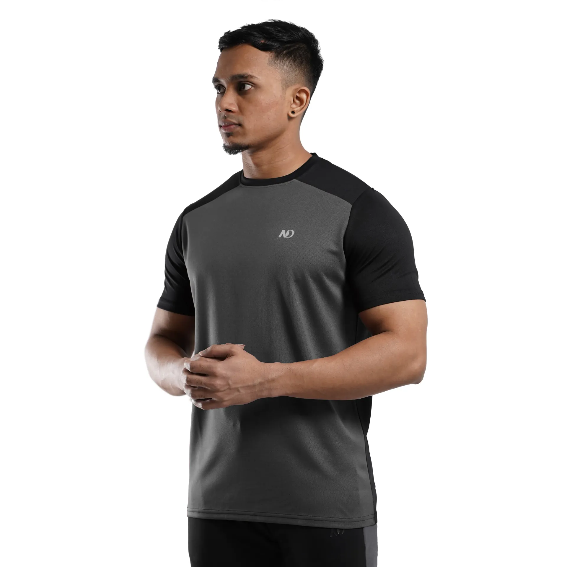 [TRTS-BGS] ND Training T-Shirt (Contrast) (Black Grey, S)